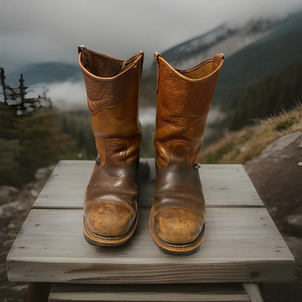 Thorogood American Heritage 814-4208 Tobacco Leather‎ Boots. REPAIR NEEDED